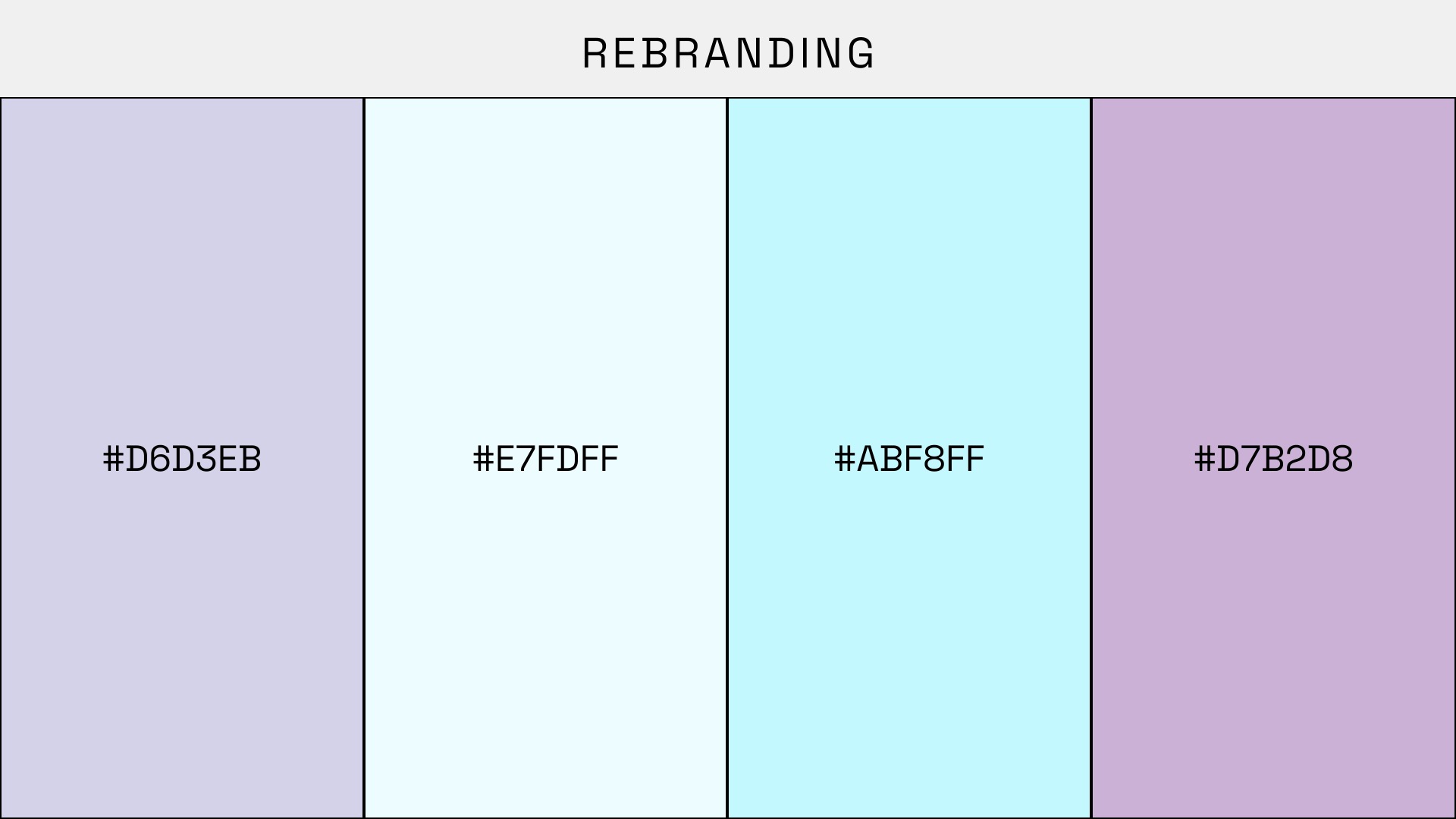 The color palette chosen for the redesign.